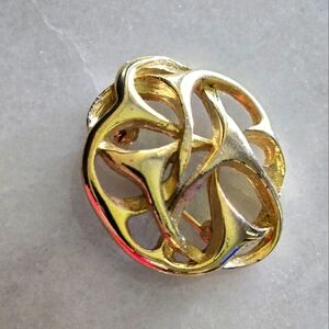 Vintage Modernist Gold Tone Signed WEST Brooch Collectable